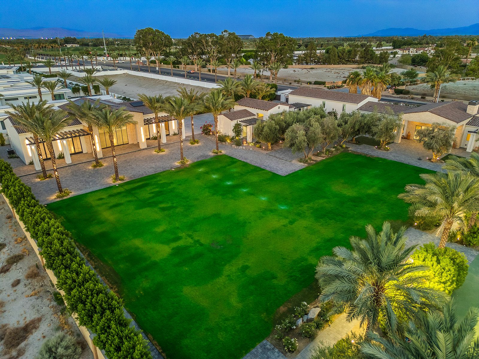 Night aerial of Cache Estate