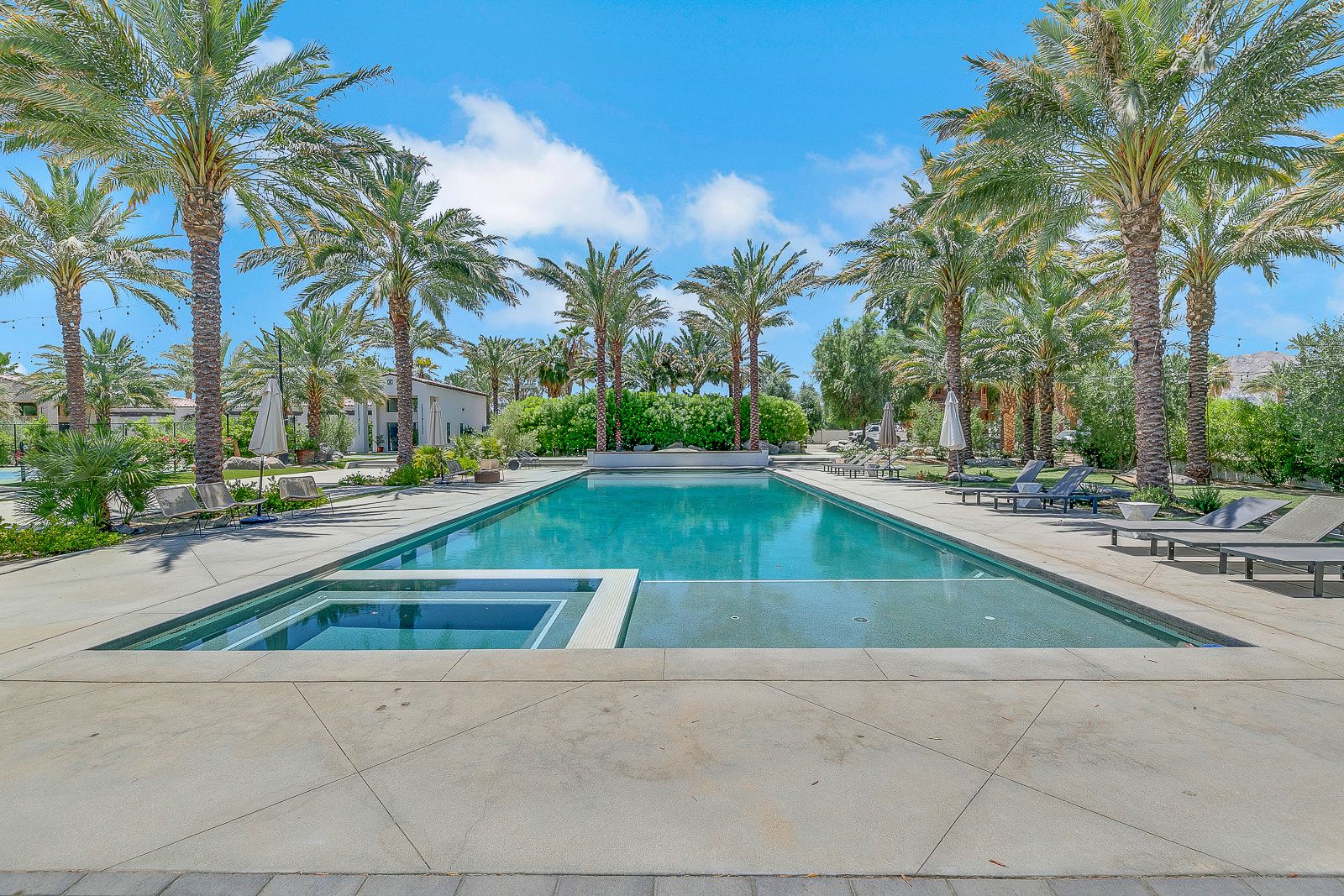 Swimming pool and terrace at Cache Estate