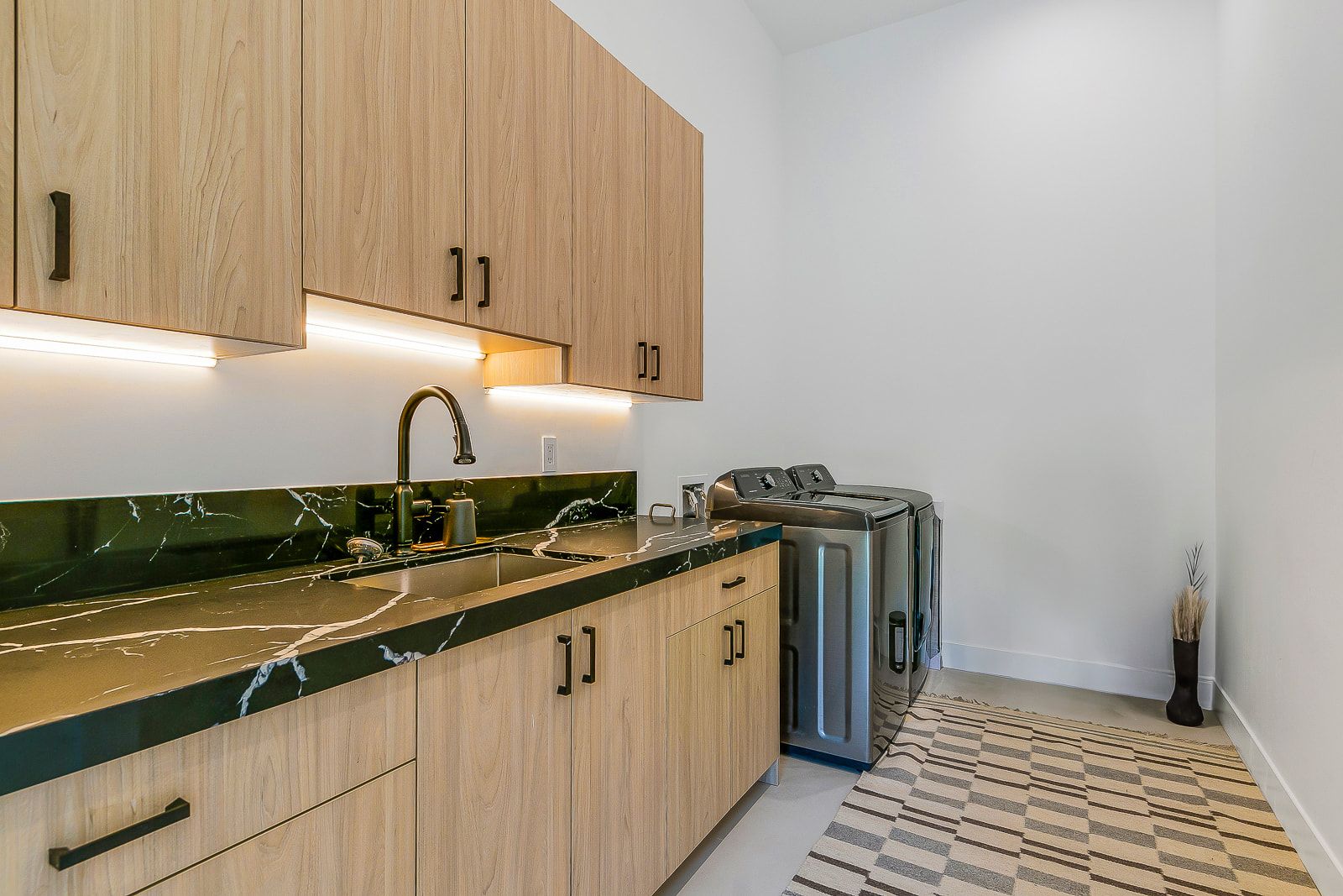 Great room and kitchen at Cache Estate