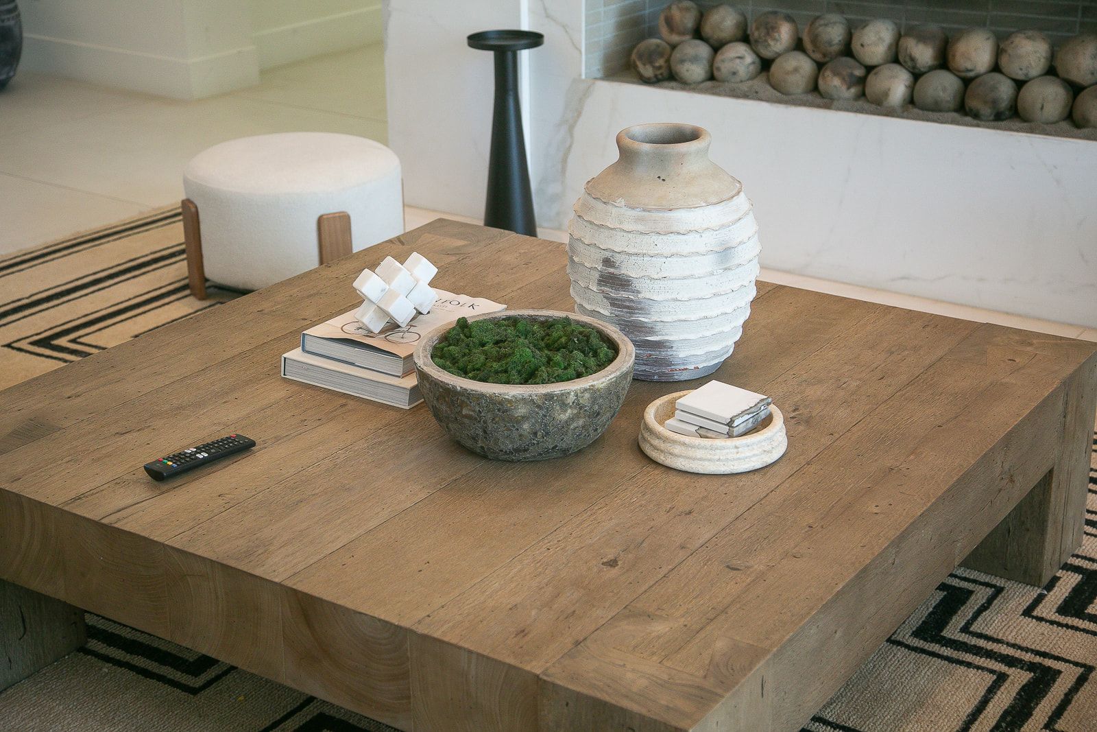 Great room and kitchen at Cache Estate