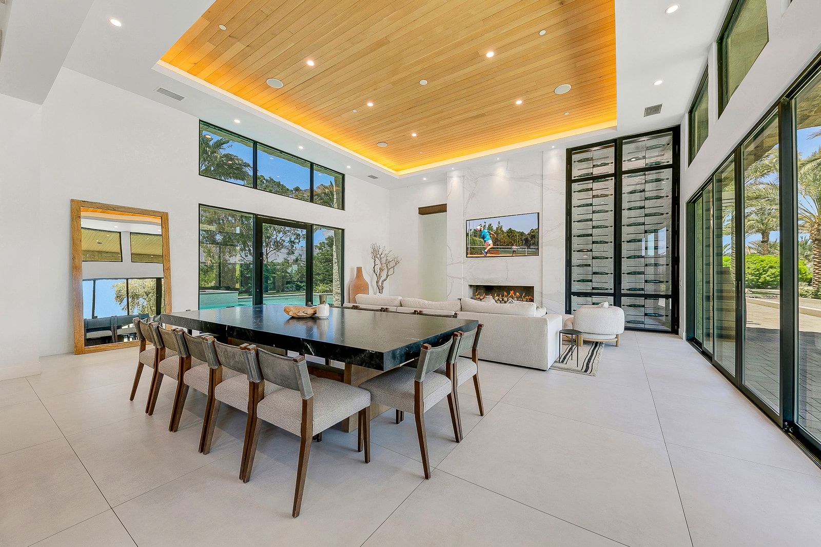 Great room and kitchen at Cache Estate