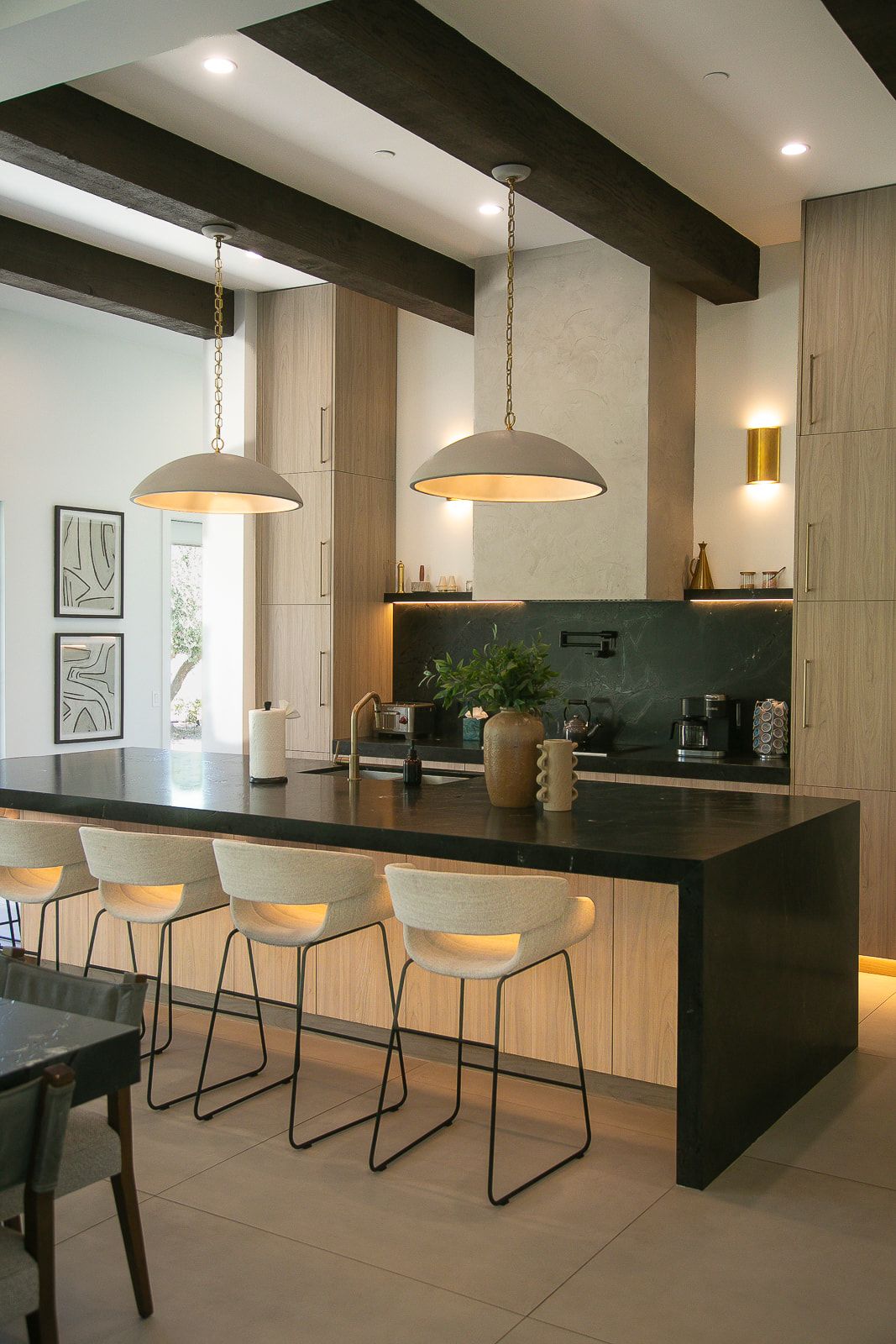 Great room and kitchen at Cache Estate