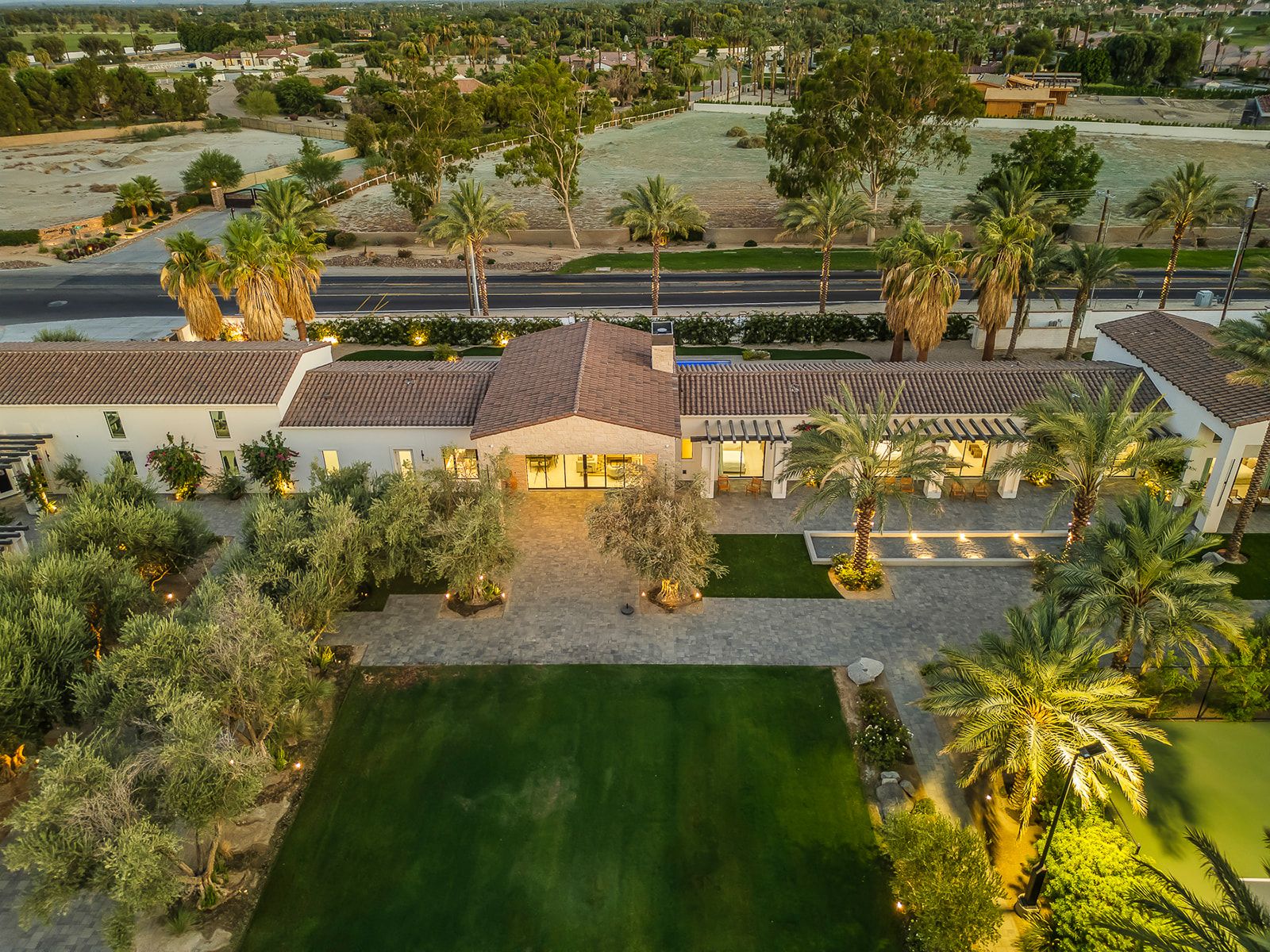 Night aerial of Cache Estate