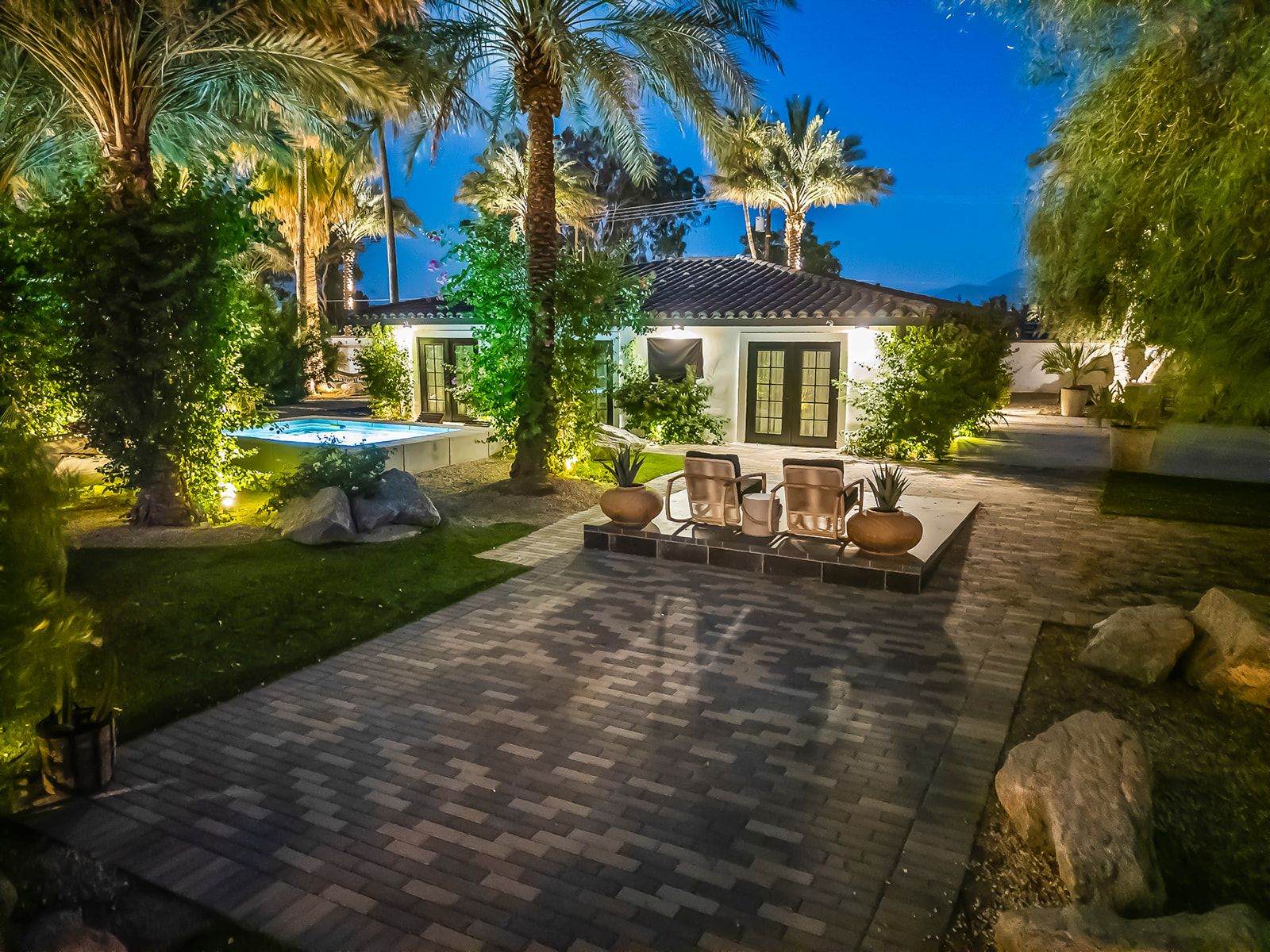 Night aerial of Cache Estate