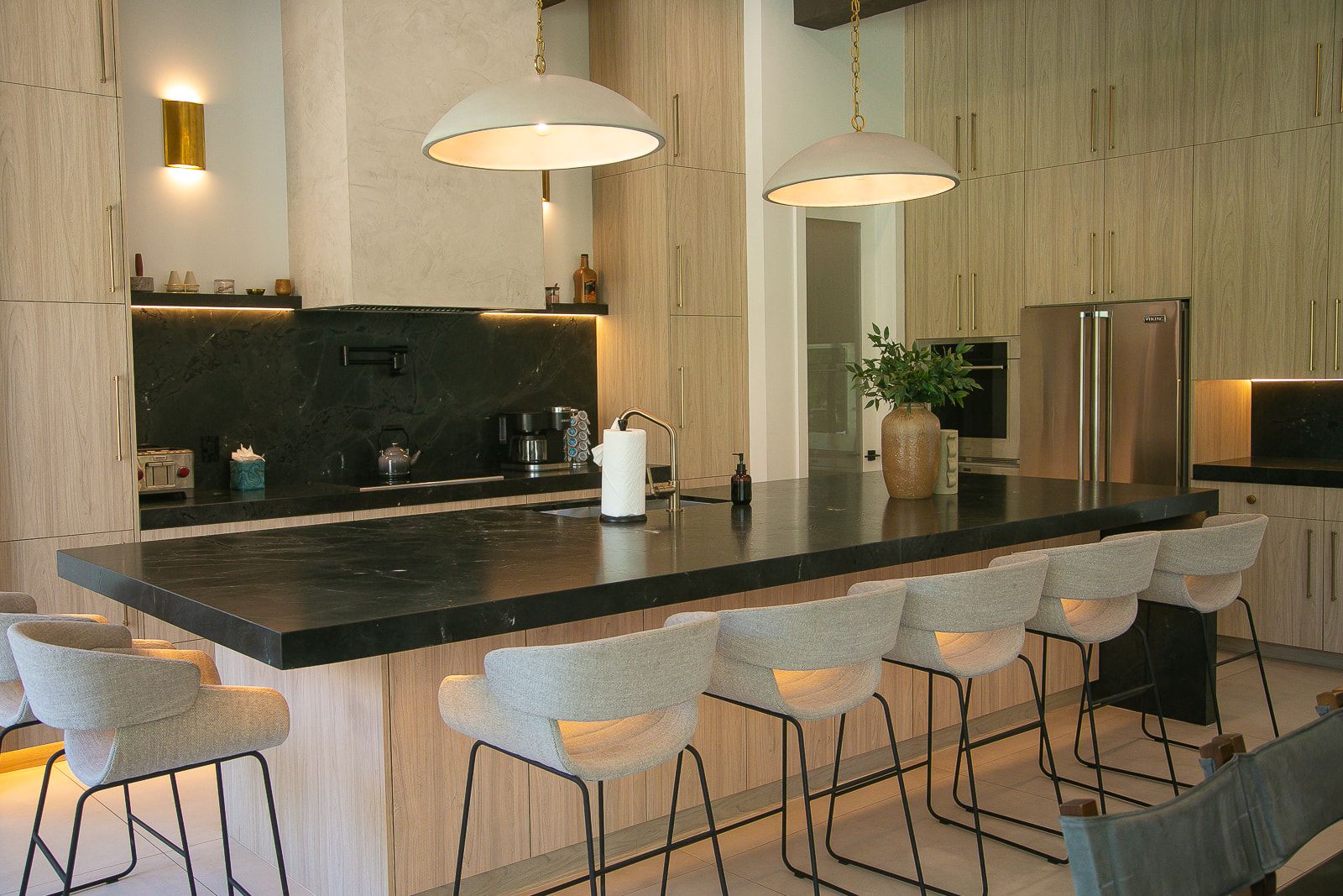 Great room and kitchen at Cache Estate